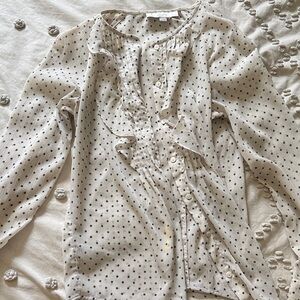 White with black mini stars  Blouse